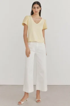 Pedro del Hierro Camiseta lisa manga crochet
