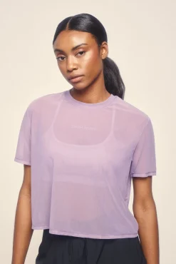 Dash and Stars Camiseta manga corta mesh lila