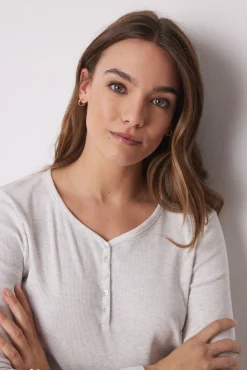 Women'secret Camiseta manga larga canalé