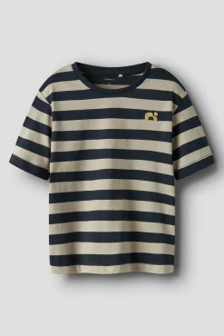 Crianças Name it Camiseta niño rayas logo