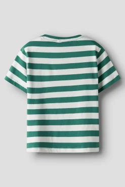 Crianças Name it Camiseta niño rayas logo