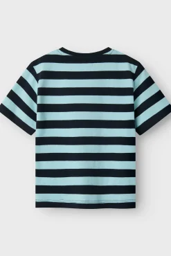 Crianças Name it Camiseta niño rayas logo