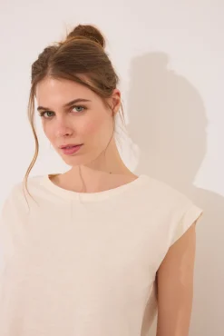 Women'secret Camiseta sin mangas 100% algodón blanca