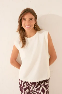 Women'secret Camiseta sin mangas 100% algodón negro