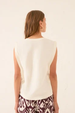 Women'secret Camiseta sin mangas 100% algodón negro