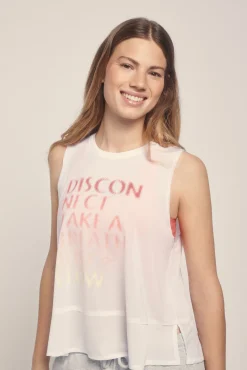Dash and Stars Camiseta sin mangas halter blanca
