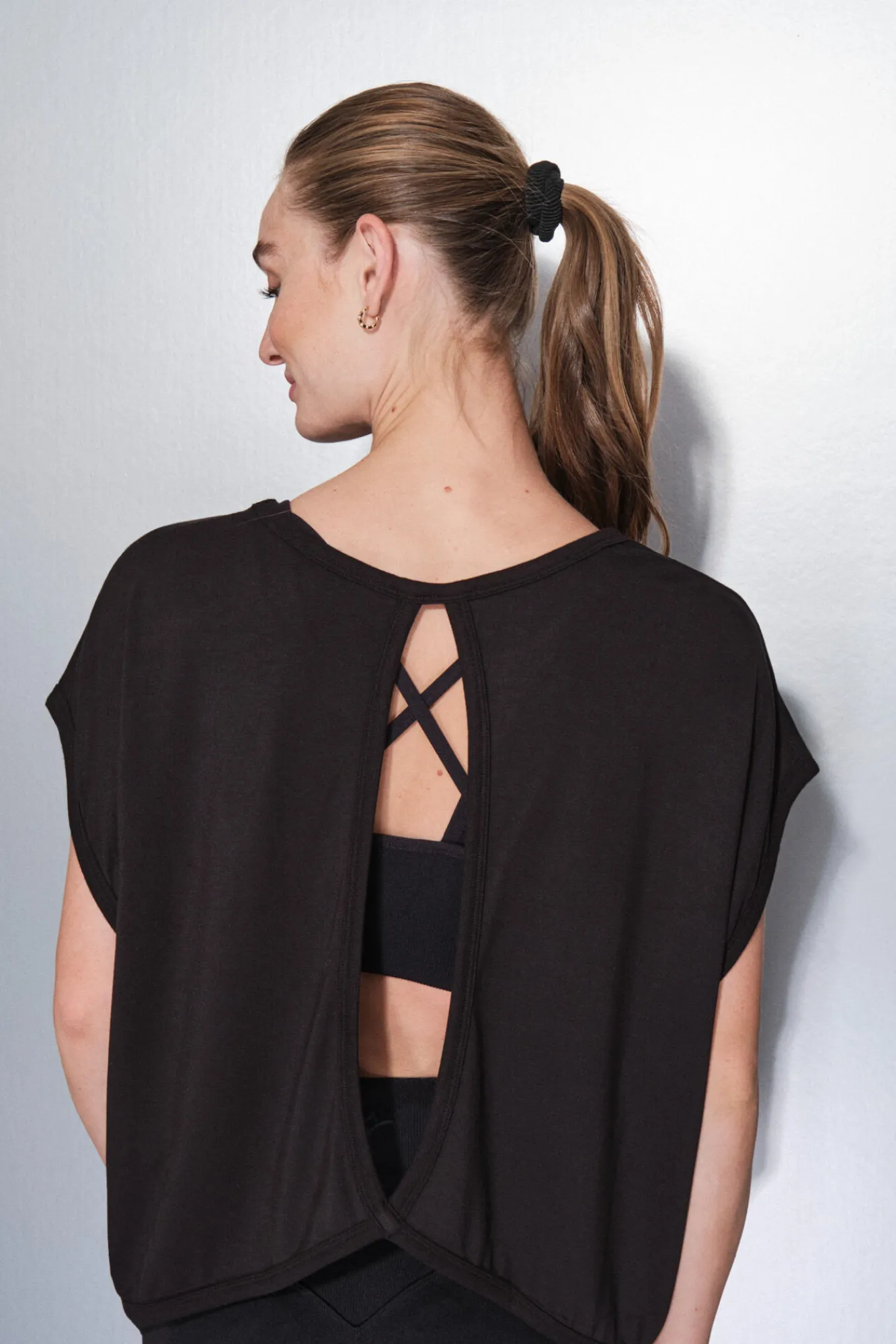 Dash and Stars Camiseta tejido extra suave negra