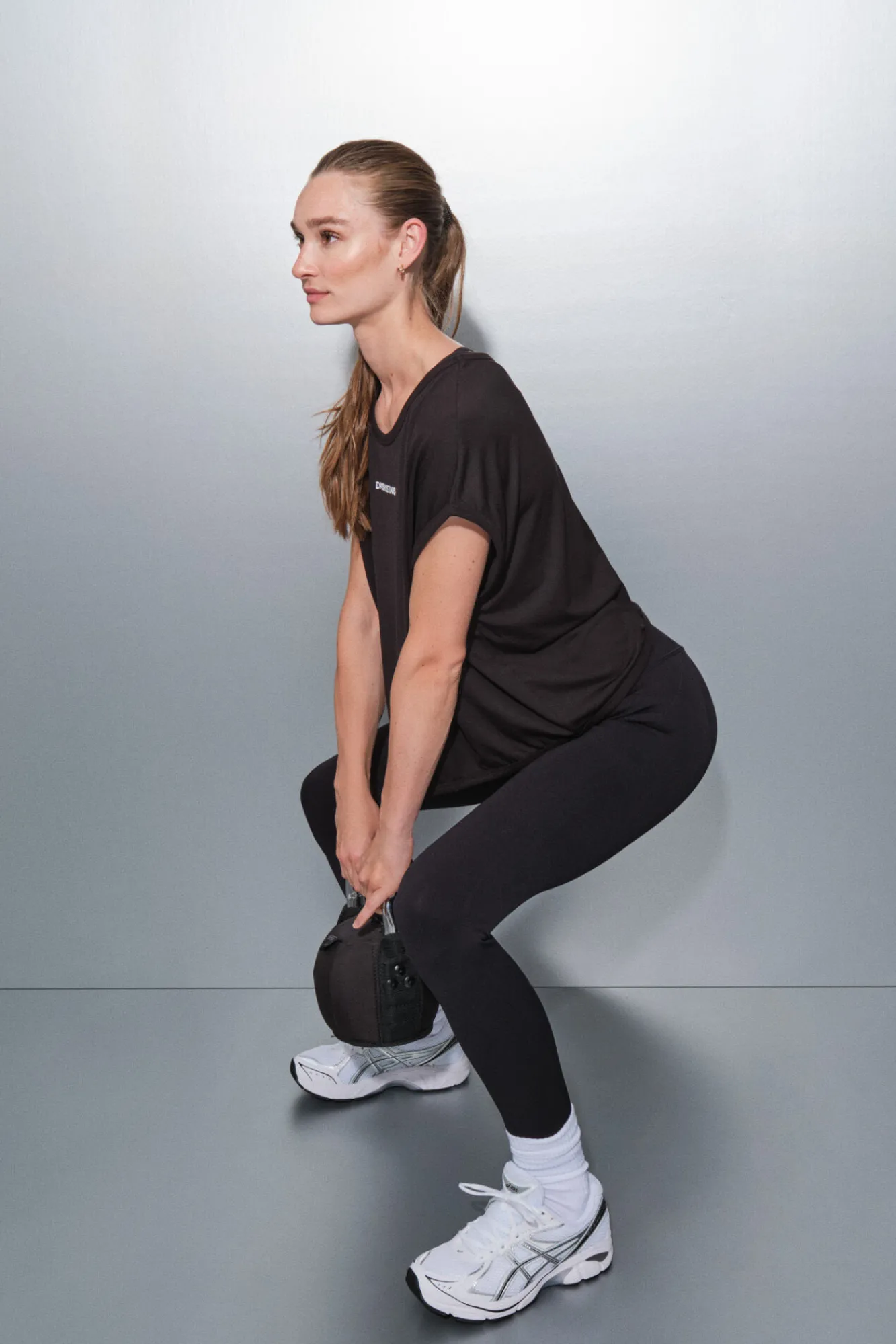 Dash and Stars Camiseta tejido extra suave negra