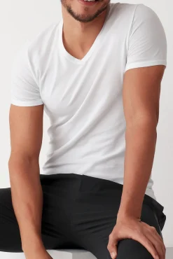 Cotonella Camiseta termal de hombre cuello pico manga corta
