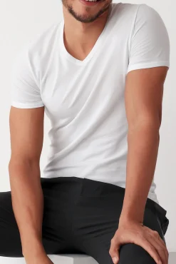 Cotonella Camiseta termal de hombre cuello pico manga corta
