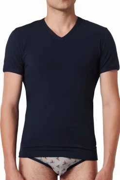 Cotonella Camiseta termal de hombre cuello pico manga corta