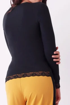 Cotonella Camiseta termal de mujer cuello redondo manga larga