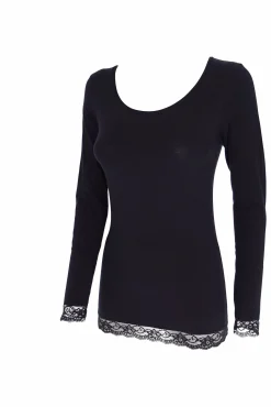 Cotonella Camiseta termal de mujer cuello redondo manga larga