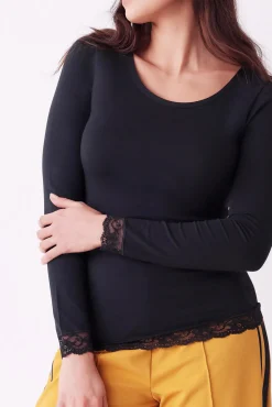 Cotonella Camiseta termal de mujer cuello redondo manga larga