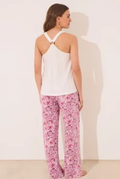 Women'secret Camiseta tirantes 100% algodón blanco