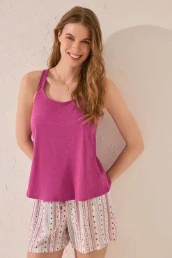 Women'secret Camiseta tirantes algodón morado