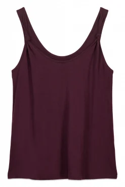Women'secret Camiseta tirantes viscosa granate