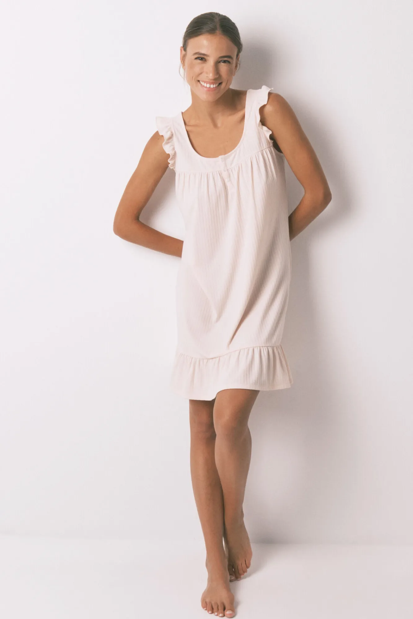Women'secret Camisón corto canalé