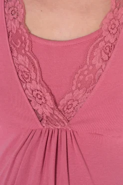 Ohma! Camisón de lactancia manga corta con encaje