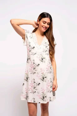 Ohma! Camisón lactancia manga corta de flores