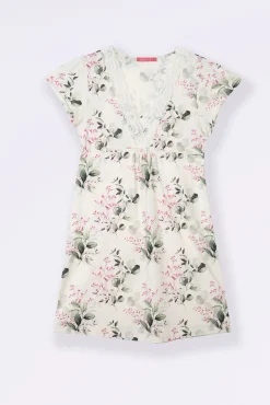 Ohma! Camisón lactancia manga corta de flores