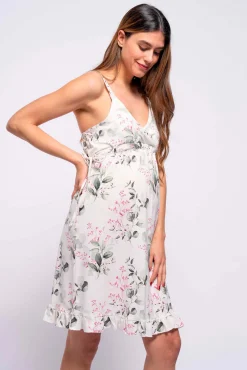 Ohma! Camisón lactancia tirantes de flores