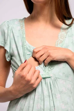 Ohma! Camisón manga corta estampado "bouquet" lactancia