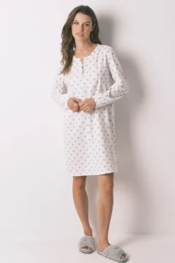 Women'secret Camisón manga larga 100% algodón flores