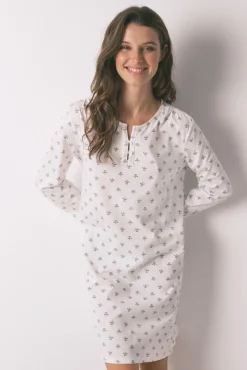 Women'secret Camisón manga larga 100% algodón flores