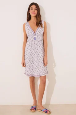Women'secret Camisón midi 100% algodón geométrico