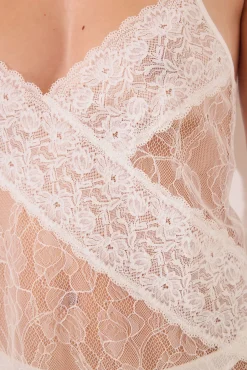 Women'secret Camisón midi encaje blanco