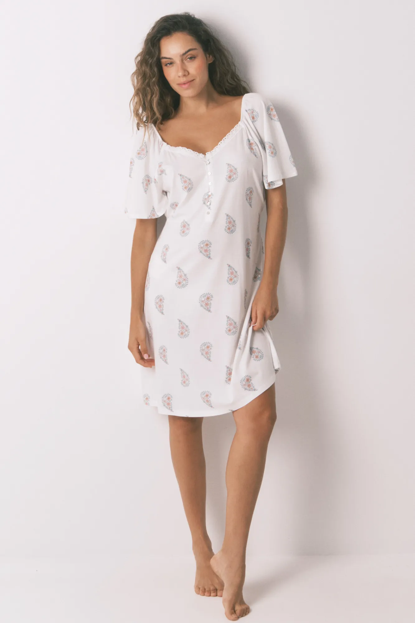 Women'secret Camisón midi "maternity" algodón floral