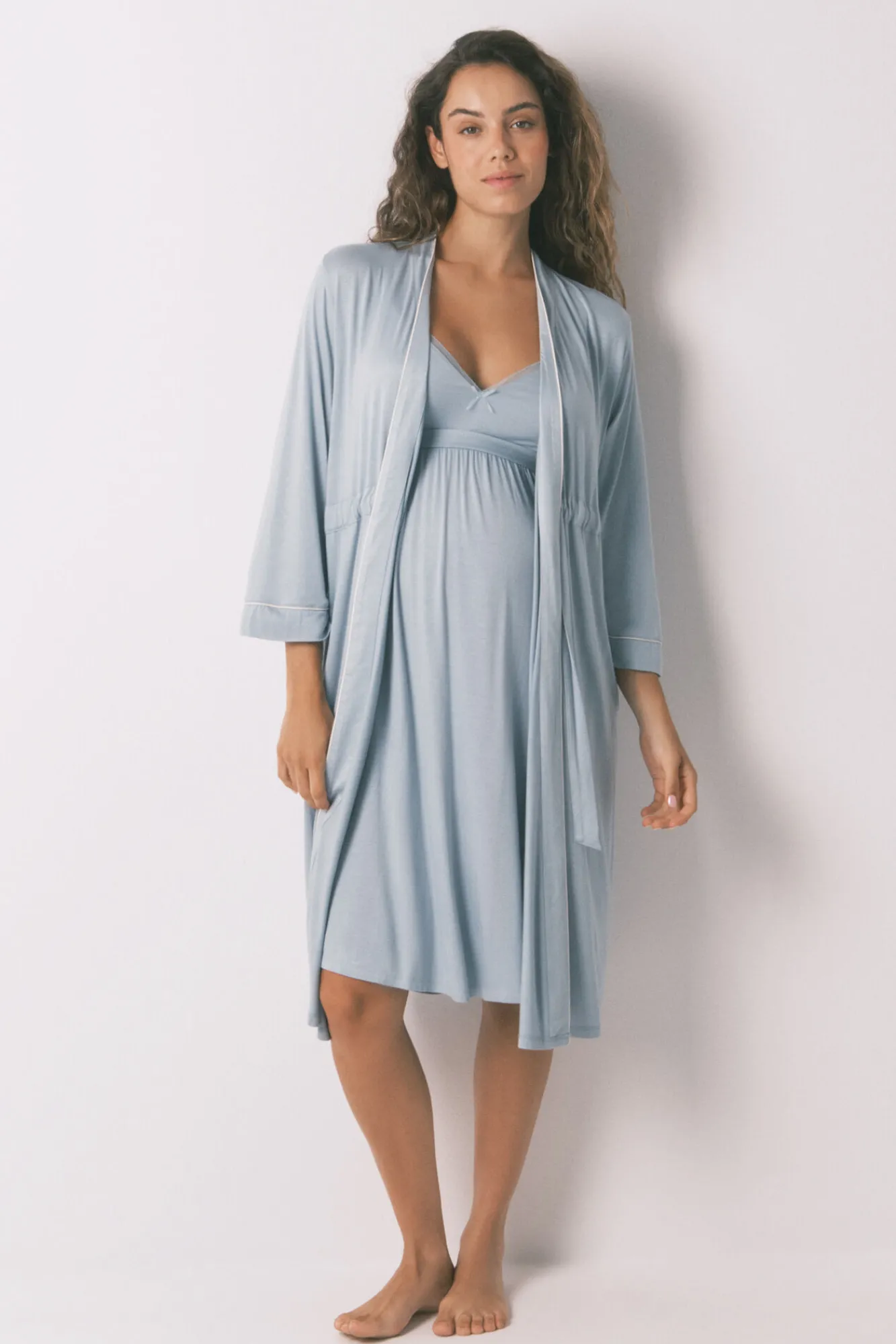 Women'secret Camisón técnico "maternity" soft touch azul