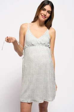 Ohma! Camisón tirantes estampado vichy lactancia