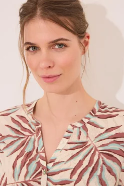 Women'secret Camisola corta estampado hojas