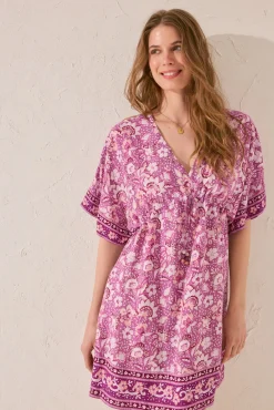 Women'secret Camisola corta flores morado