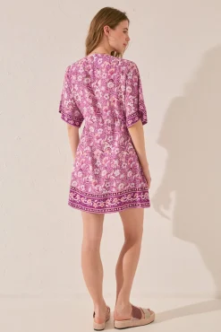 Women'secret Camisola corta flores morado
