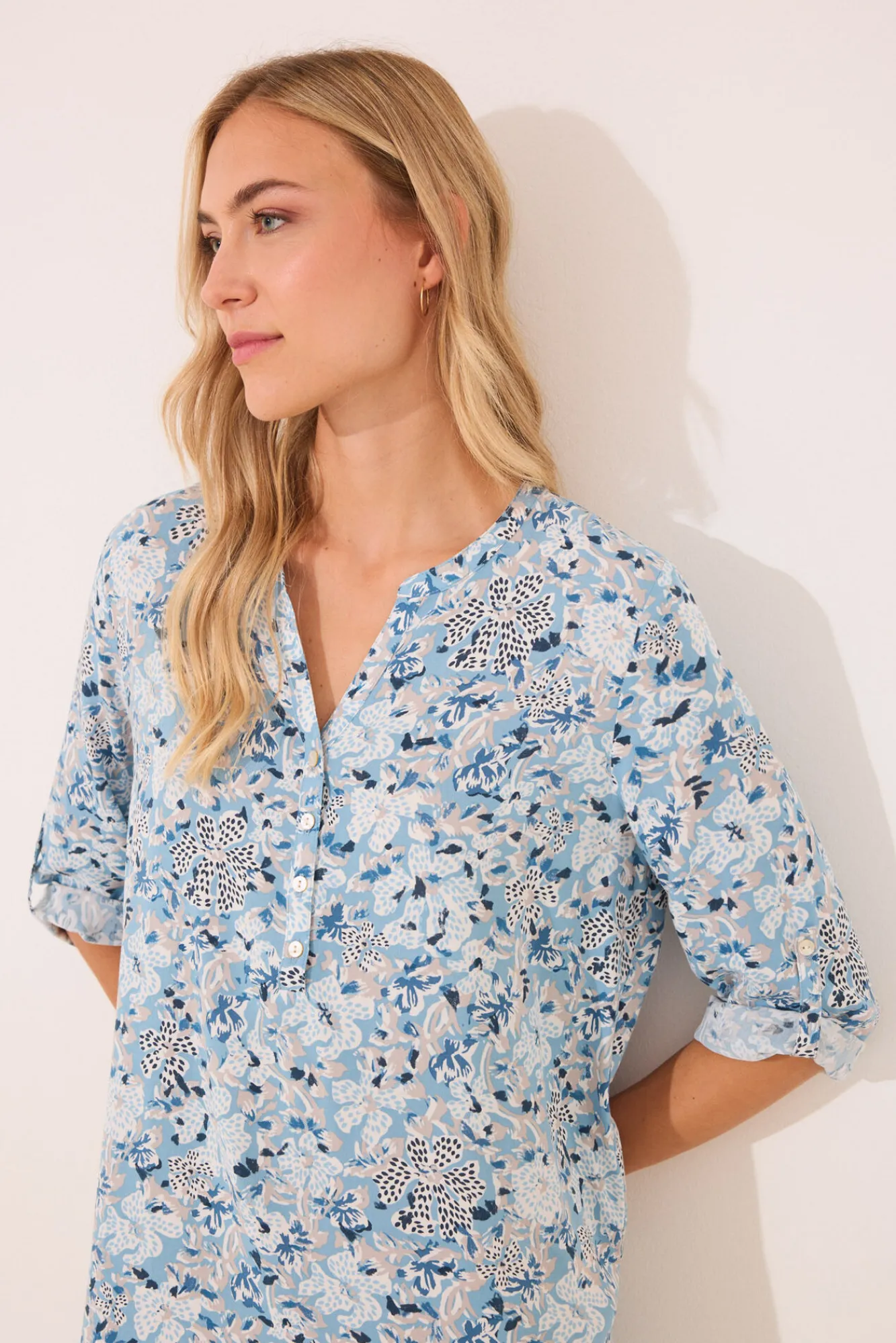 Women'secret Camisola corta viscosa flores azul