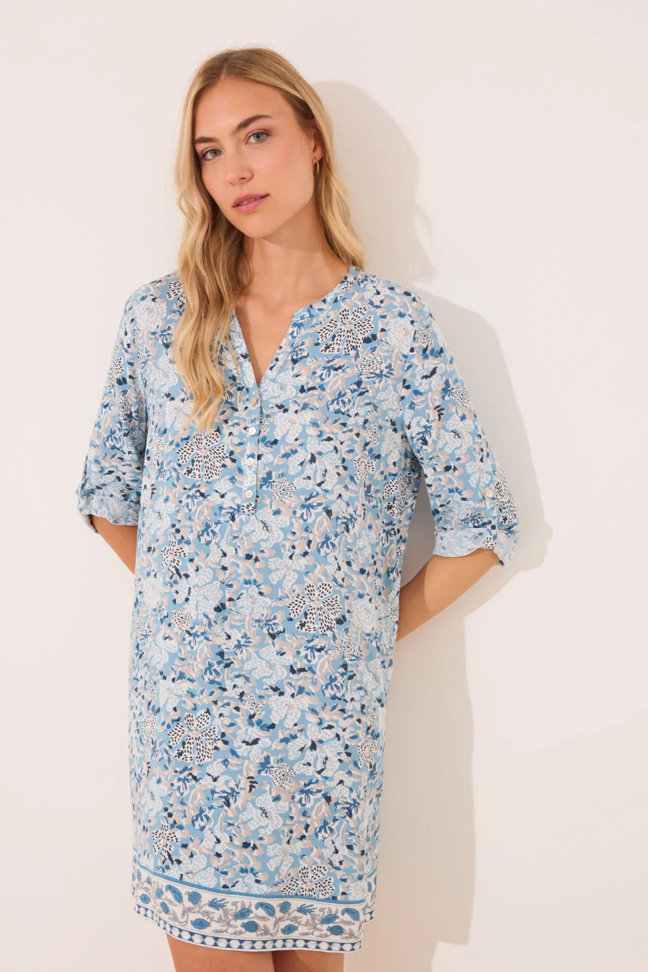 Women'secret Camisola corta viscosa flores azul
