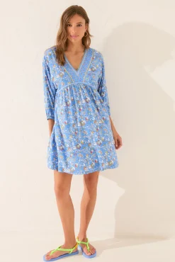 Women'secret Camisola midi flores manga abullonada