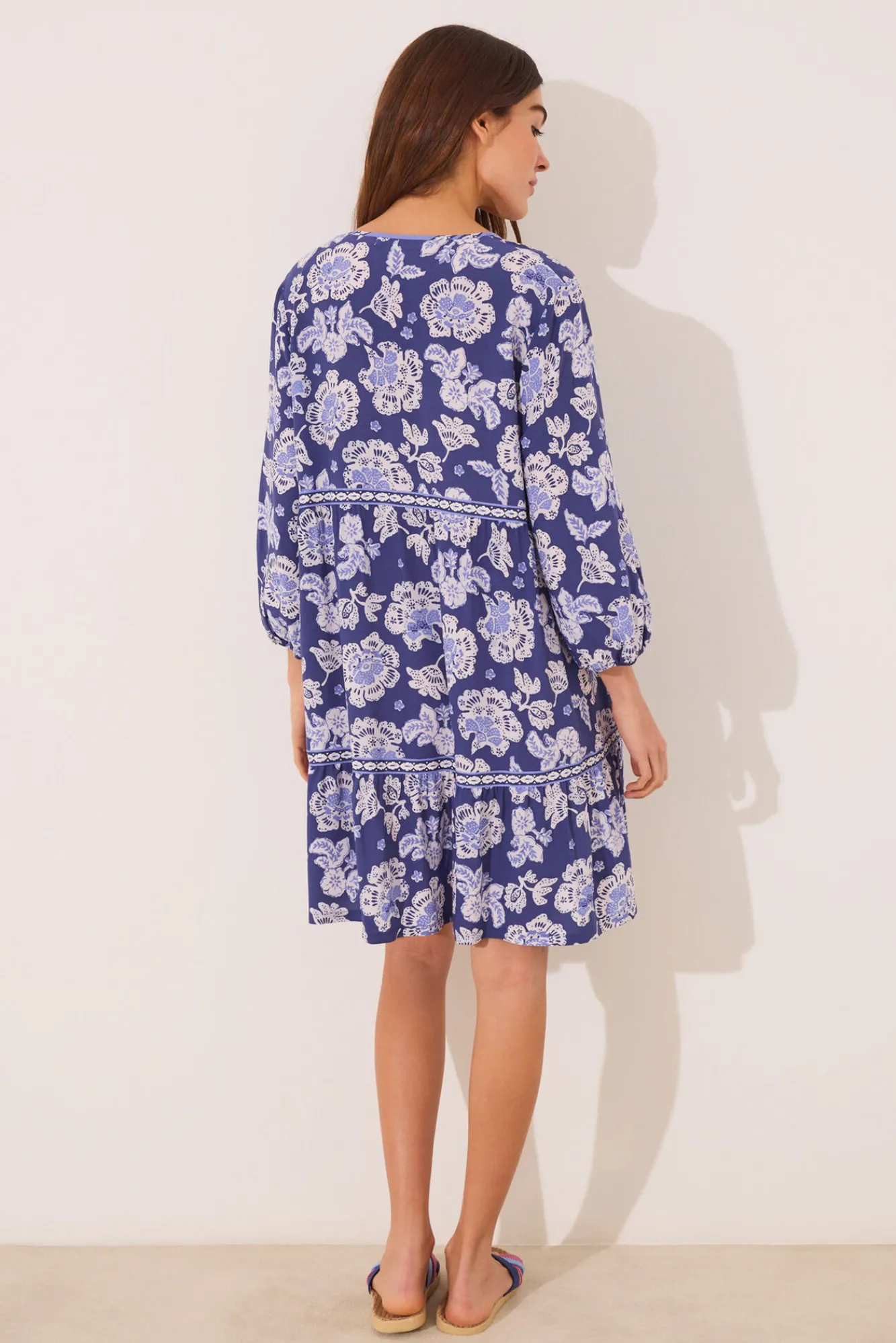 Women'secret Camisola midi print flores azul