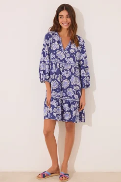 Women'secret Camisola midi print flores azul