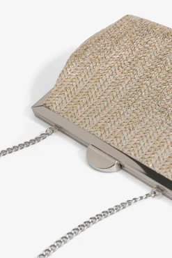 Vilanova Cartera de mano efecto paja metálica
