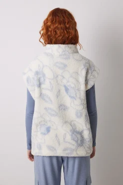 Women'secret Chaleco corto borreguito flores