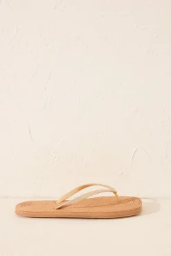 Women'secret Chanclas esparto punta cuadrada tira brillo