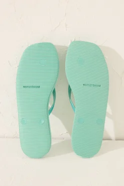 Women'secret Chanclas esparto punta cuadrada verde
