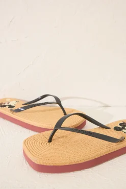 Women'secret Chanclas plataforma efecto rafia Mickey Mouse