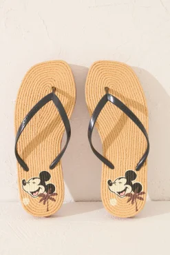 Women'secret Chanclas plataforma efecto rafia Mickey Mouse