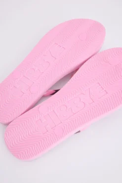 HI&BYE Chanclas print cebra logo