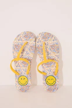 Women'secret Chanclas SmileyWorld® tiras amarillas